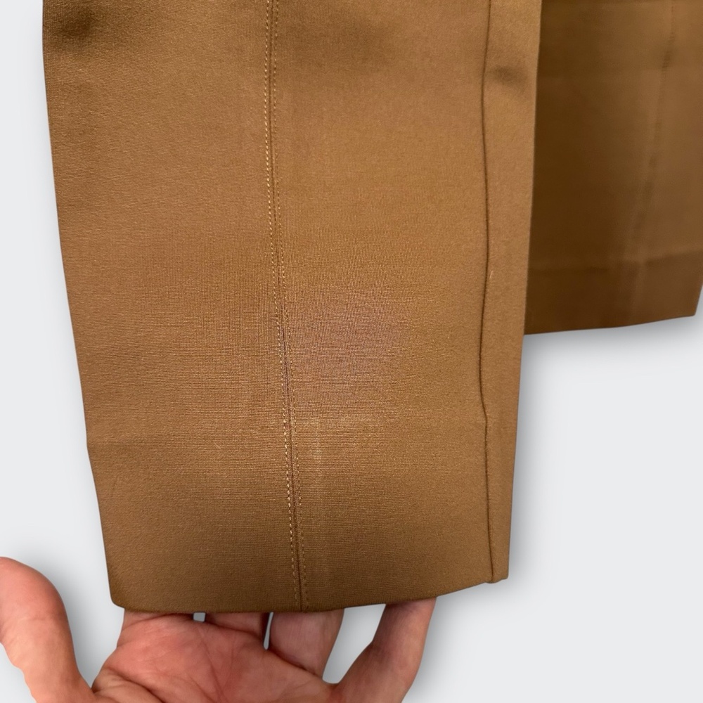 Quince Ultra-Stretch Ponte Pintuck Ankle Pants S Brown Roasted Pecan Minimalist - Picture 10 of 15